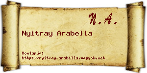 Nyitray Arabella névjegykártya